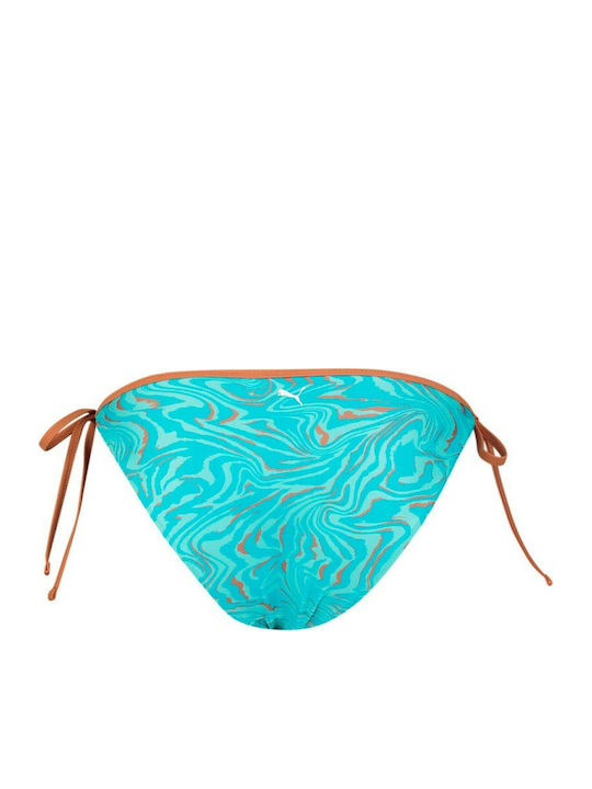 Bikini Slip με Κορδονάκια Τιρκουάζ
