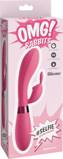 Pipedream Omg! Rabbits Selfie Silicone Vibrator Вибратор Заек 21см Розов