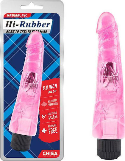 Chisa Novelties Hi-Rubber Dildo Realistic Vibrator 23cm Pink