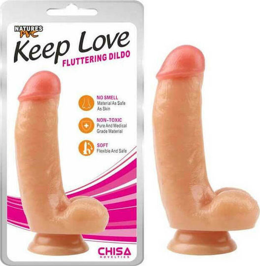 Chisa Novelties Keep Love Fluttering Реалистично дилдо с Топки и Вендуза Телесен 17.1см