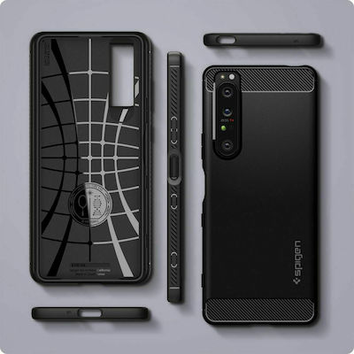 Spigen Rugged Armor Umschlag Rückseite Silikon 2mm Schwarz (Xperia 1 III) ACS02841