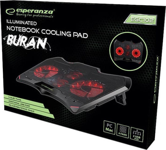 Esperanza Buran Cooling Pad για Laptop έως 17.3" με 4 Ανεμιστήρες και Φωτισμό