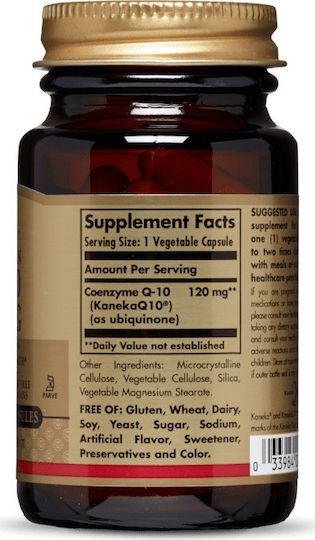 Solgar COQ-10 (Coenzyme Q-10) Gluten Free 120mg 30 veg. caps