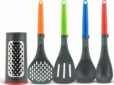 Edenberg Plastic Cooking Utensil Set with Base Multicolour 5pcs