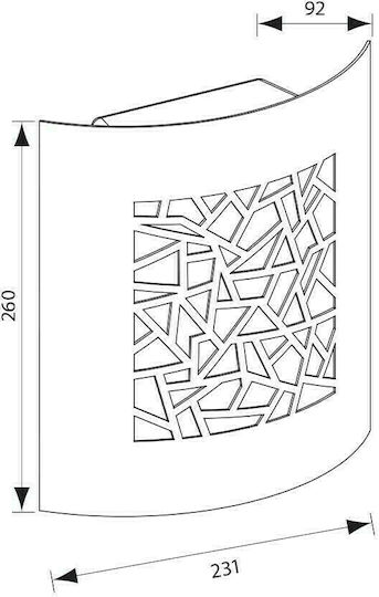 Vivalux LUXOR/SQ Wall-Mounted Outdoor Ceiling Light E27 IP44 23.1x26x9.2εκ.