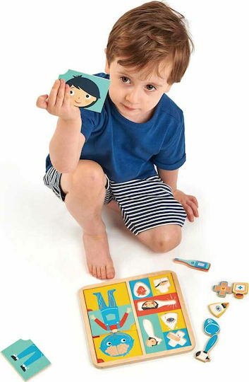 Ξύλινο Παιδικό Puzzle Σφηνώματα Το Ανθρώπινο Σώμα για 3+ Ετών 12pcs Tender Leaf Toys