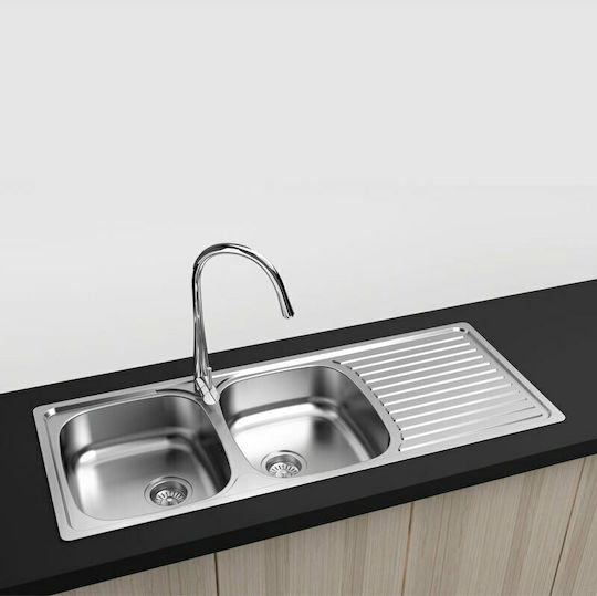 Karag BL 933 Ένθετος Inox Σατινέ Μ116xΠ50cm Ασημί