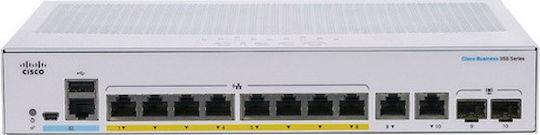 Cisco CBS350-8P-2G-EU Managed L2 PoE+ Switch with 8 Gigabit (1Gbps) Ethernet Ports