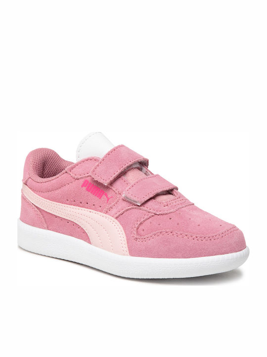 Puma Icra Kids Sneakers with Hoop & Loop Closure Pink