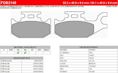 Ferodo Eco Friction Back Pads Suzuki Burgman 150 2007-2013