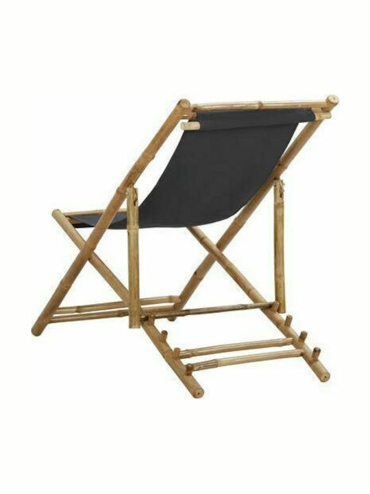 Deckchairs Bamboo with Gray Fabric 108x60x62cm
