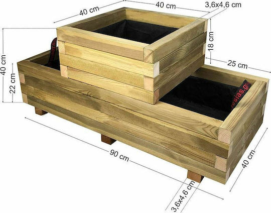 Tesias Planter Box Wooden Beige 40x90x40cm.