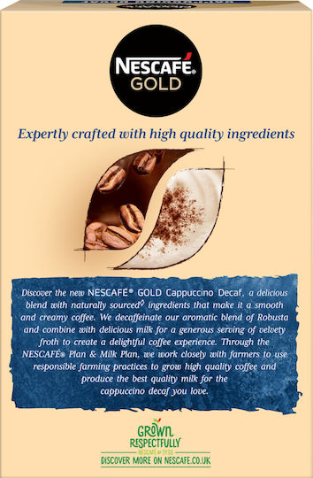 Nescafe Στιγμιαίος Καφές Decaffeine Gold Cappuccino 10x12.5gr