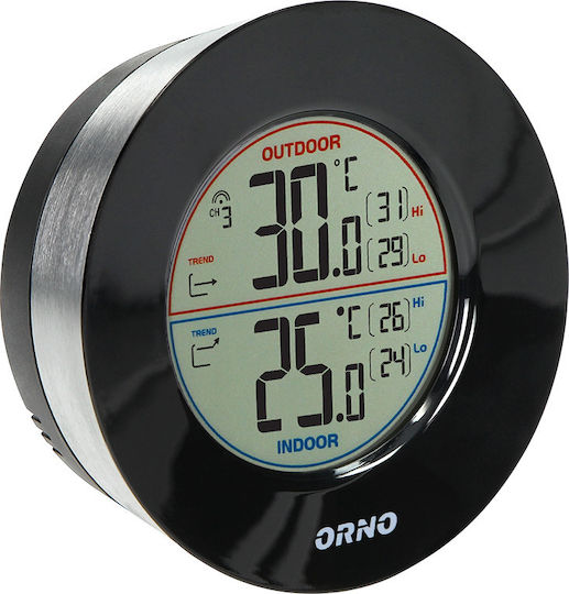 Orno Indoor Thermometer Tabletop Μαύρος