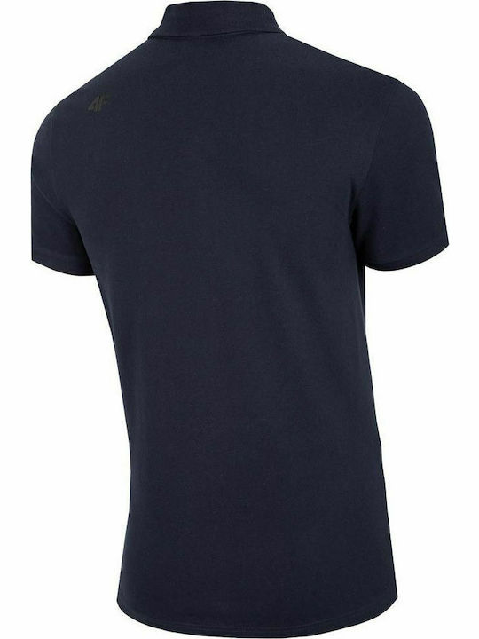 4F Men's Athletic Short Sleeve Blouse Polo Navy Blue