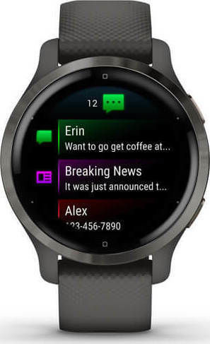 Garmin Venu 2S Edelstahl 40mm Wasserdicht Smartwatch mit Pulsmesser (Slate / Graphite)