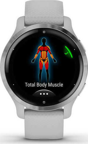 Garmin Venu 2S Edelstahl 40mm Wasserdicht Smartwatch mit Pulsmesser (Silver / Mist Gray)