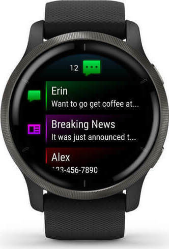 Garmin Venu 2 Oțel inoxidabil 45mm Rezistent la apă Smartwatch (Ardezie / Negru)