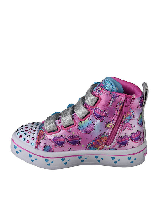 Skechers Kinder-Sneaker Hoch Twi-Lites Mermaid Gems mit Klettverschluss Rosa