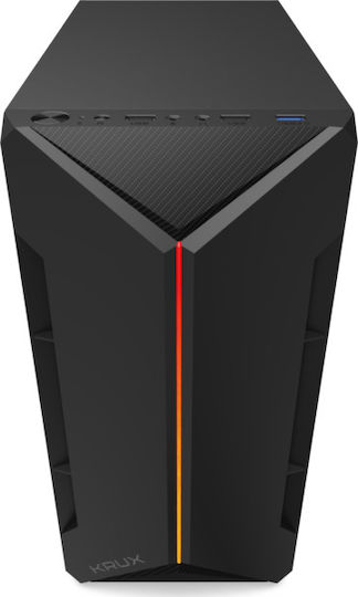 Krux Astro Cube Gaming Middle Tower Carcasă Calculator cu Fereastră Laterală Negru
