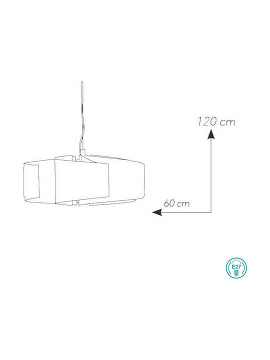 Fan Europe Joyce-S6 Hängelampe Silber für 6 Lampen E27 120x60x25cm.