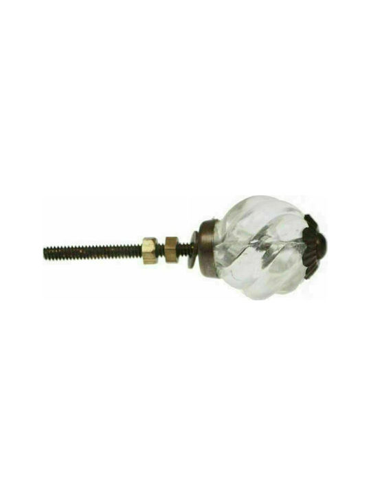 Synchronia Knob Furniture made of Glass & Metallic Transparent D30mm NADK70CL 1pcs