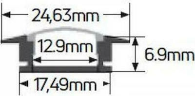 Geyer Extern Aluminiumprofil für LED-Streifen 200x2.4x0.6cm