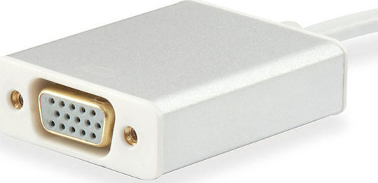 Equip Μετατροπέας USB-C male σε VGA female Ασημί 1τμχ 133451