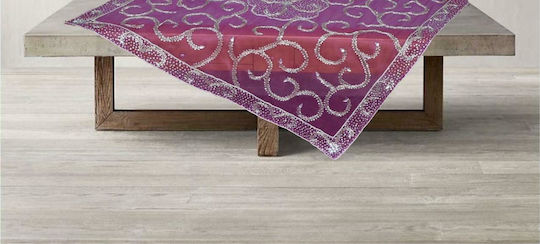 Linea Home Καρέ Σετ 4τμχ Viola με Κέντημα Μωβ