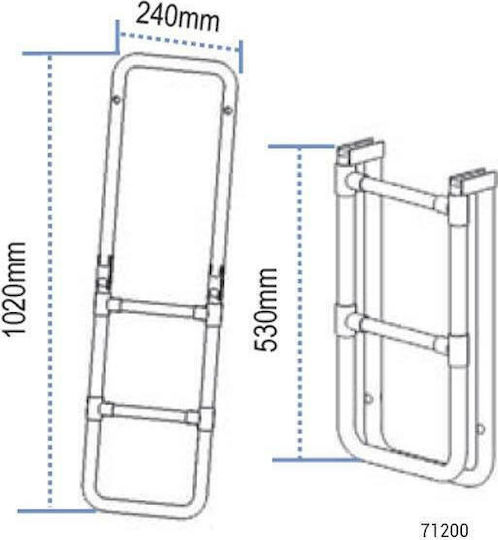Lalizas Bootsleiter mit 3 Stufen Aluminium-Klappleiter für Boote 240x1020mm 3 Stufen