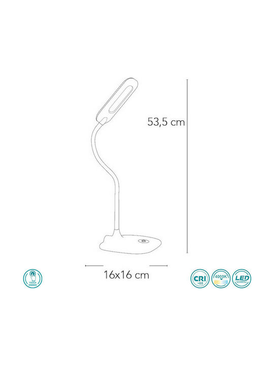 Fan Europe LEDT-Darwin-White LED Office Lamp with Flexible Arm in White Color