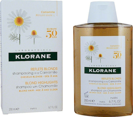 Klorane Chamomile Blond Highlights Σαμπουάν Όγκου & Διατήρησης Χρώματος για Βαμμένα Μαλλιά 200ml