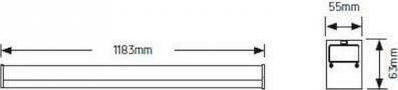 Geyer Commercial Linear LED Ceiling Light 30W Warm White IP20 Dimmable L120xD55xH6.3cm