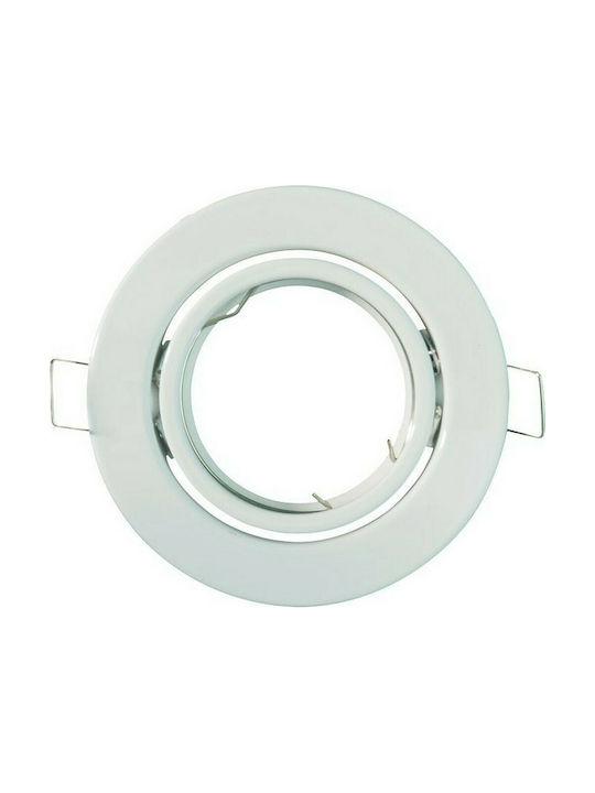 Geyer Rund Metallisch Rahmen für Spots GU10 Weiß 9x9cm. 1Stück