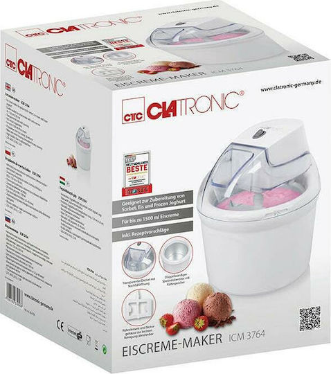 Clatronic ICM 3764 Παγωτομηχανή 1.5lt Λευκή