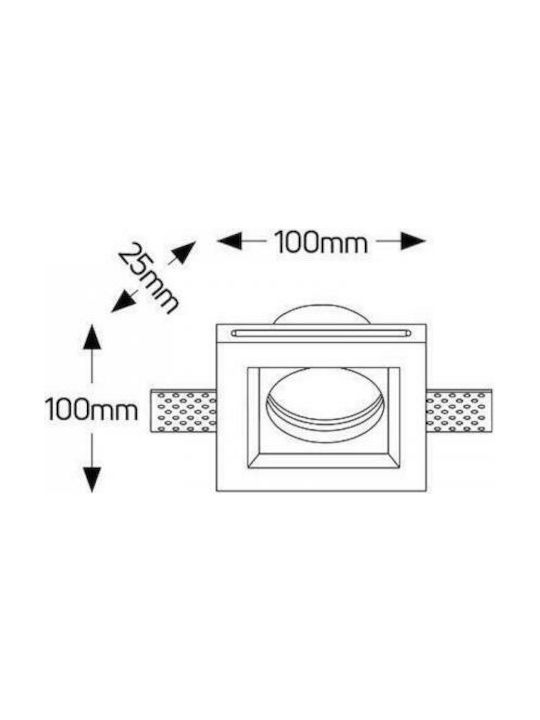 Geyer Platz Gips Einbau Spot mit Fassung GU10 Weiß 10x10cm. 1Stück