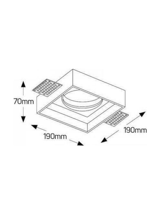 Geyer Platz Gips Einbau Spot mit Fassung GU10 Weiß 19x19cm. 1Stück