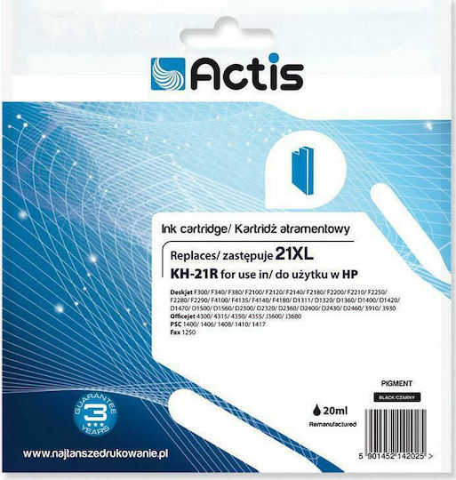 Actis Inkjet Printer Compatible Ink HP 21XL C9351A 20ml Black