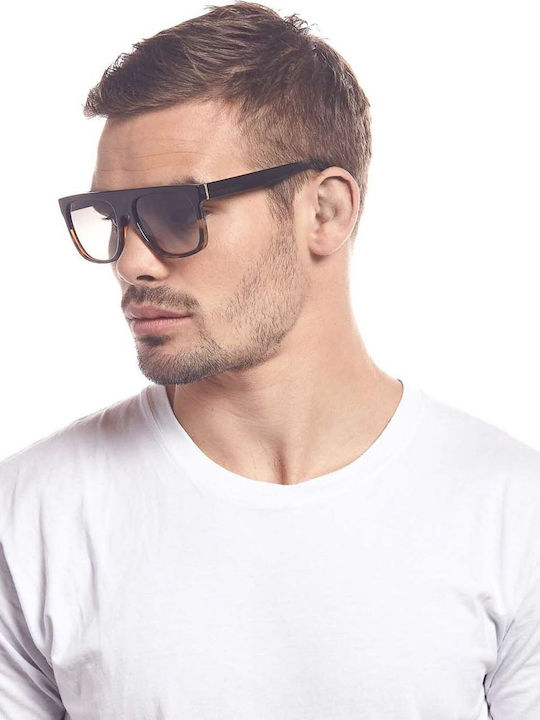 Le Specs Covert Unisex Sunglasses with Brown Tartaruga Plastic Frame and Gray Lens LSP2102306