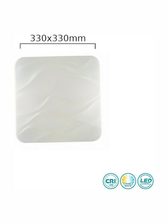Fan Europe Wave-PL33 Τετράγωνο Εξωτερικό LED Panel με Ρυθμιζόμενο Λευκό Φως 33x33εκ.