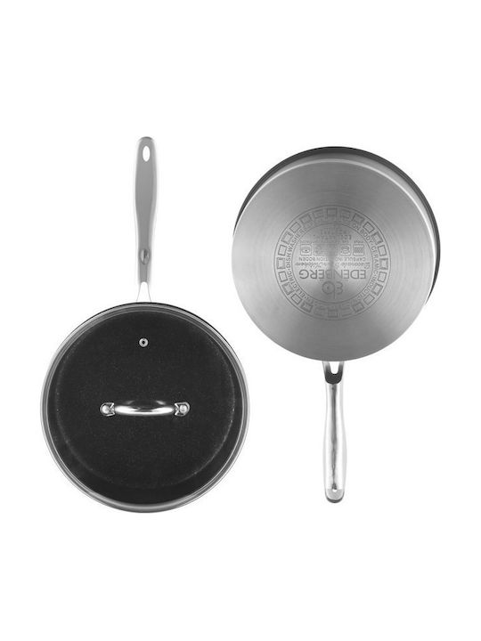 Edenberg Pan With Lid made of Aluminum with Stone Coating Black 24cm