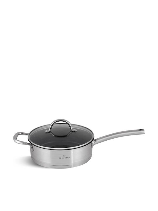 Edenberg Cookware Set of Stainless Steel with No Coating Silver 12pcs