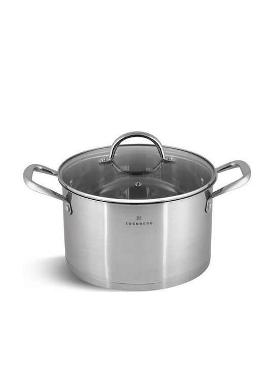 Edenberg Cookware Set of Stainless Steel with No Coating Silver 12pcs