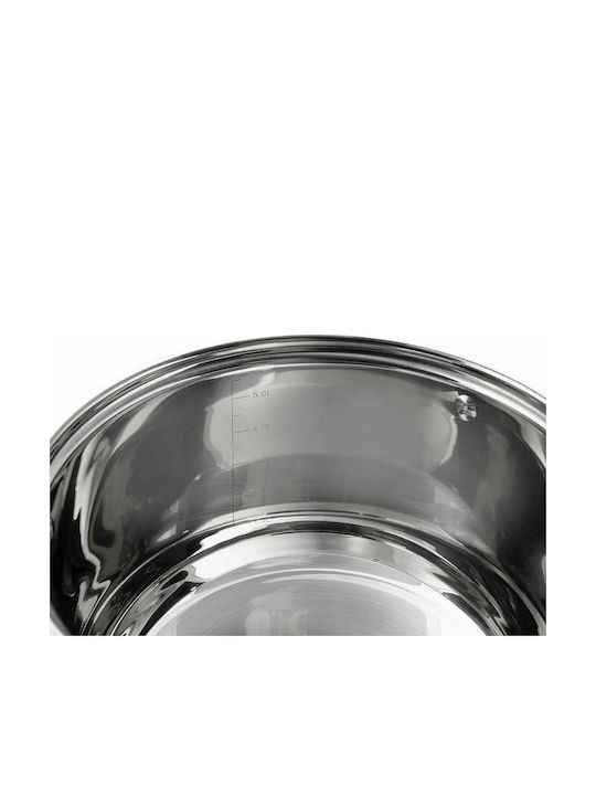 Edenberg Pots Set of Stainless Steel with No Coating Silver 12pcs