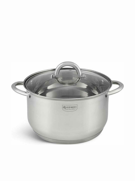Edenberg Pots Set of Stainless Steel with No Coating Silver 12pcs