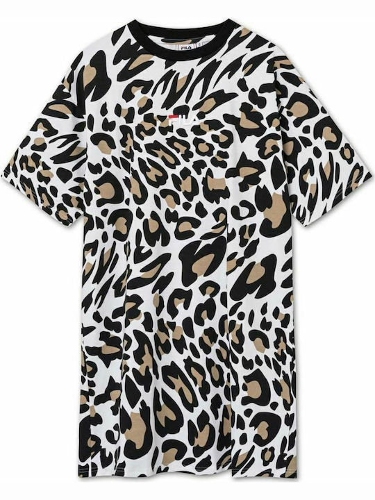 Elle Aop Tee Dress Summer Mini Athletic Dress T-Shirt Short Sleeve Animal Print