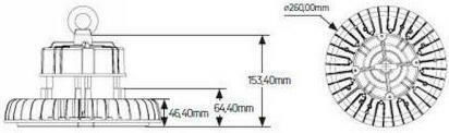 Geyer Φωτιστικό Καμπάνα 200W Φυσικό Λευκό 26000lm με Ενσωματωμένο LED Μαύρο