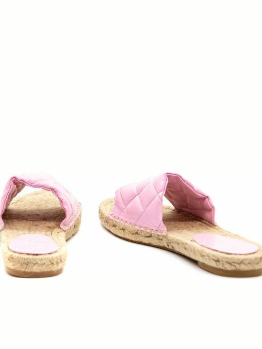 Salvora Pat Leather Women's Flat Sandals in Pink Color
