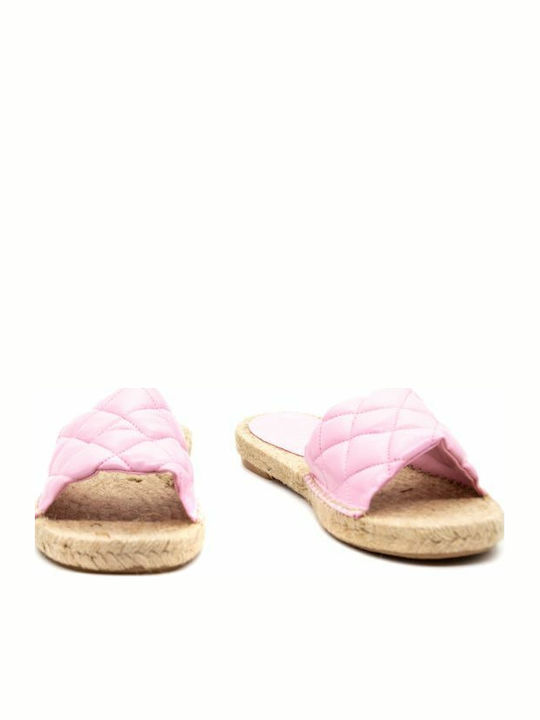 Salvora Pat Leather Women's Flat Sandals in Pink Color