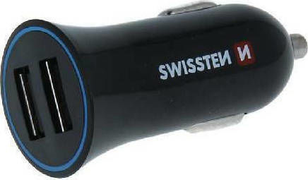 Swissten Încărcător Auto 12W 2.4A cu Porturi: 2xUSB împreună cu Cablu Lightning Negru Culoare